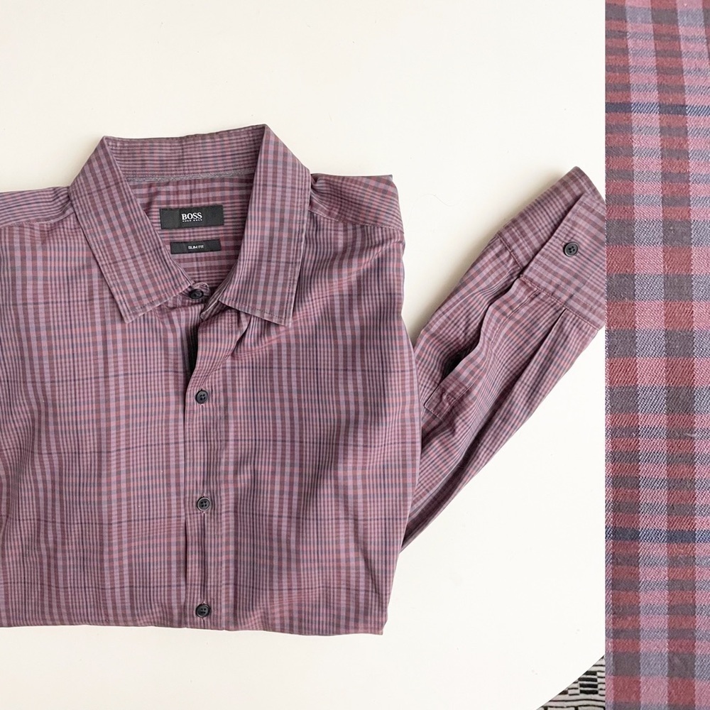 Hugo Boss Slim Fit Robbie Button Down Shirt Men’s Size Large
